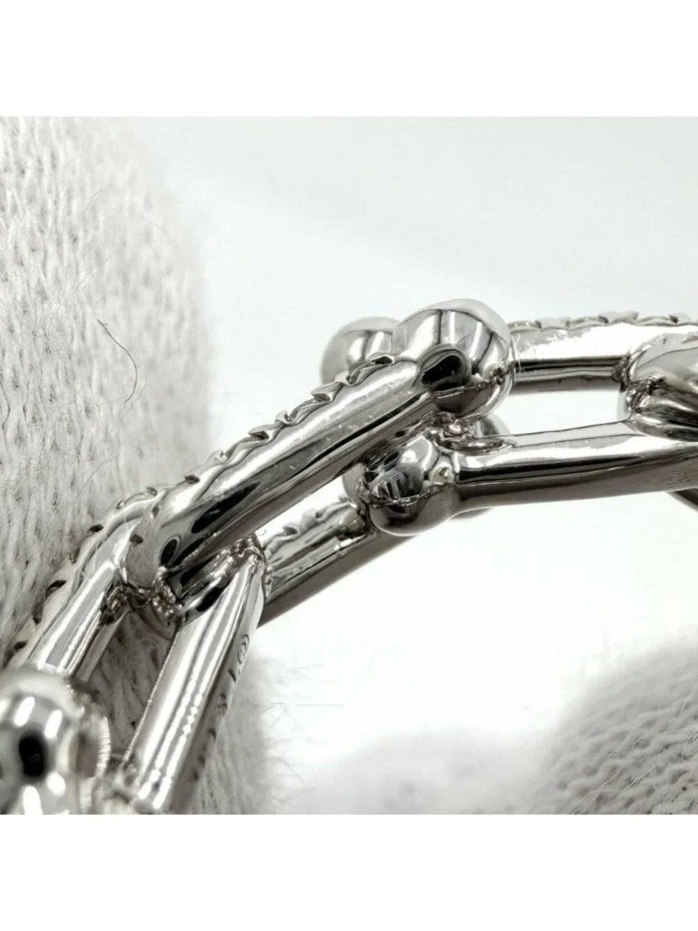 Tiffany & Co Ring Small Link Accessory Pave White Gold Diamond